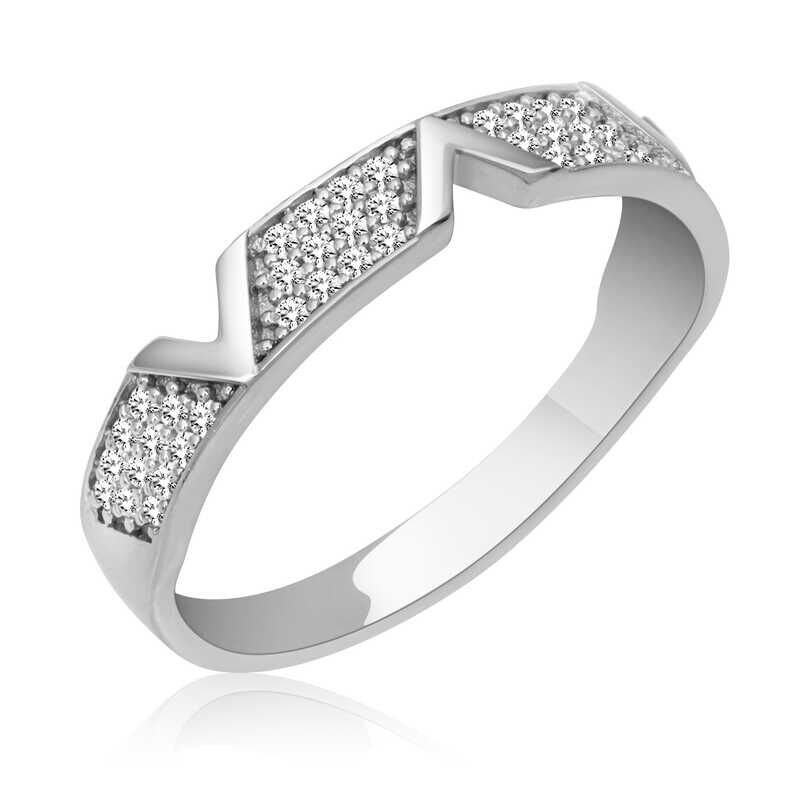 Silver Zircon Stone Women's Ring