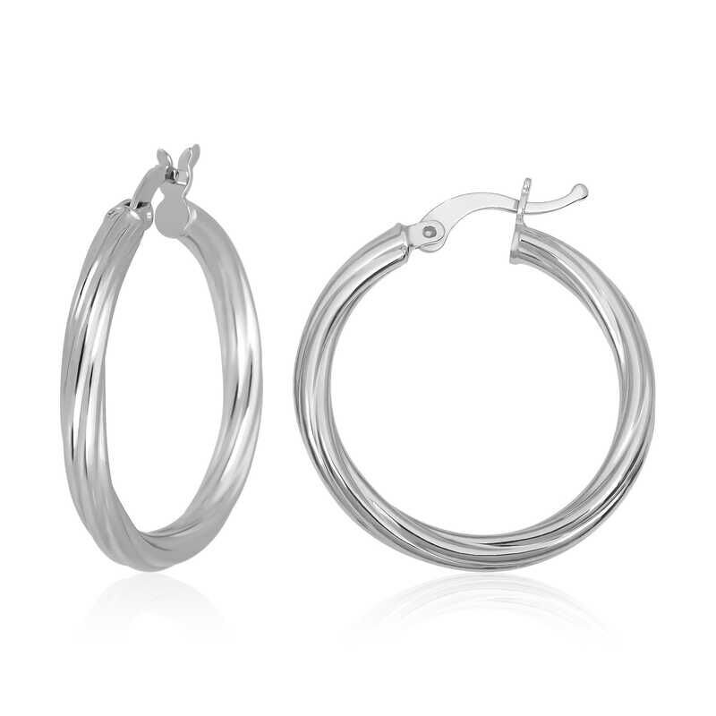 Silver 3 mm Spiral Hollow Earring