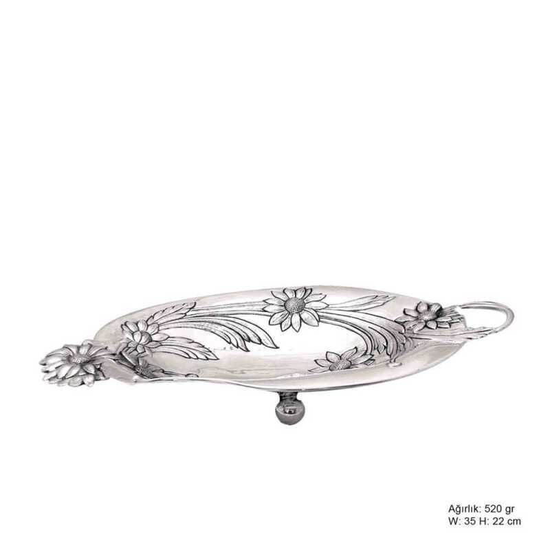 Daisy Motif Silver Chocolate Bowl