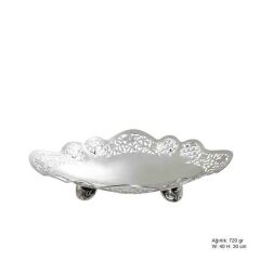 Flower Motif Silver Chocolate Bowl
