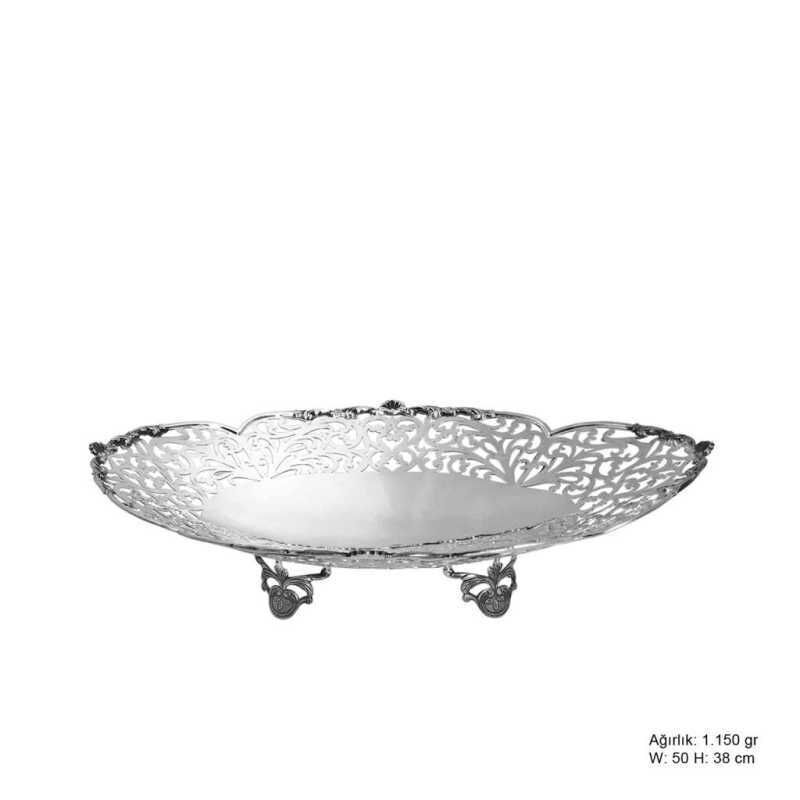 Flower Motif Silver Chocolate Bowl