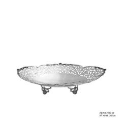 Flower Motif Silver Chocolate Bowl