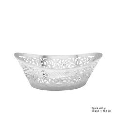 Leaf Motif Silver Chocolate Bowl
