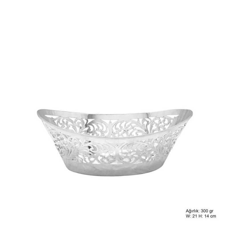 Leaf Motif Silver Chocolate Bowl