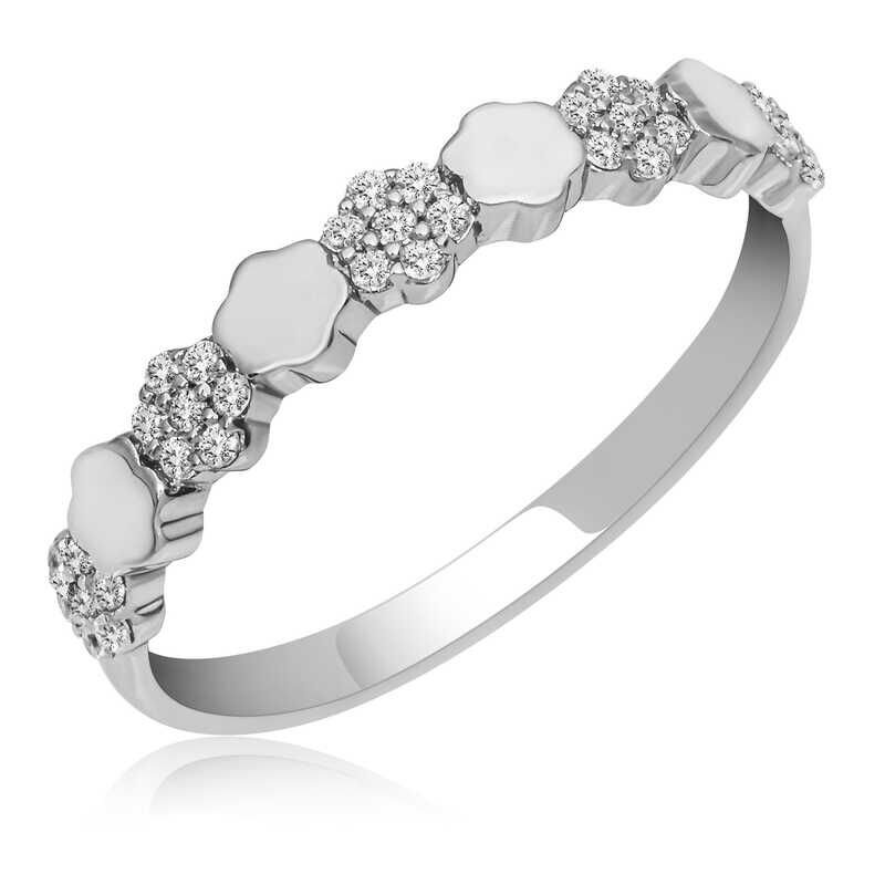Silver Zircon Stone Women's Ring