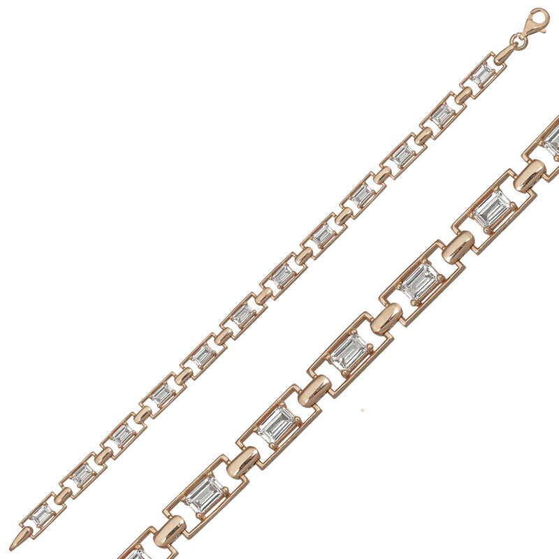 Silver Rose Baguette Waterway Women's Bracelet