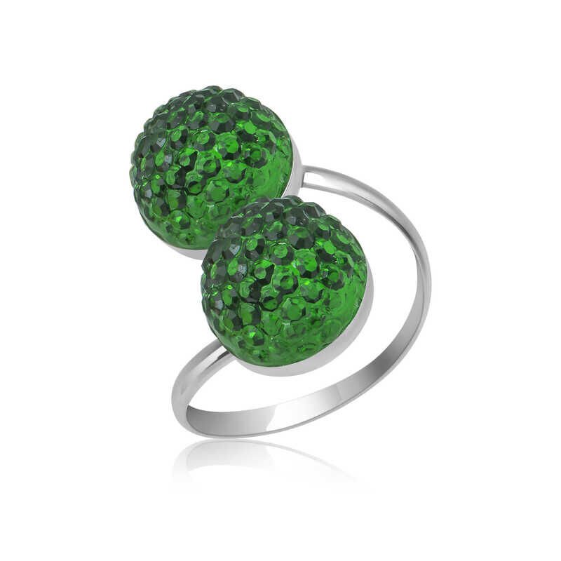 Silver Crystal Stone Women's Ring