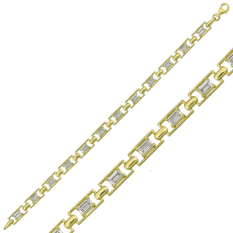 Silver Gold Baguette Waterway Women's Bracelet