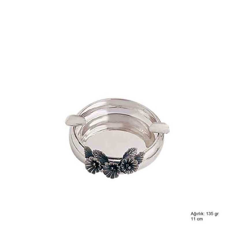 925 Sterling Silver Orchid Patterned Ashtray