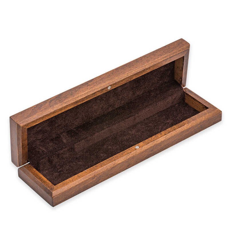Wooden Prayer Beads Box with Silver Flower Pattern
