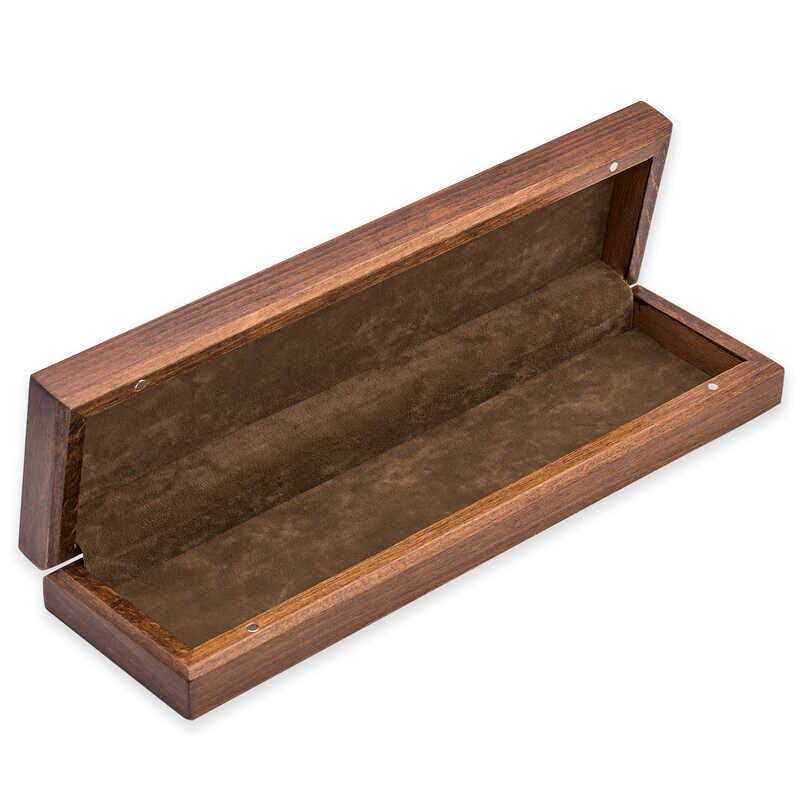 Wooden Prayer Beads Box with Silver Flower Pattern