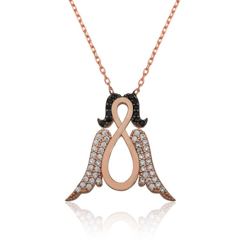 Collar de plata con ángel infinito para mujer