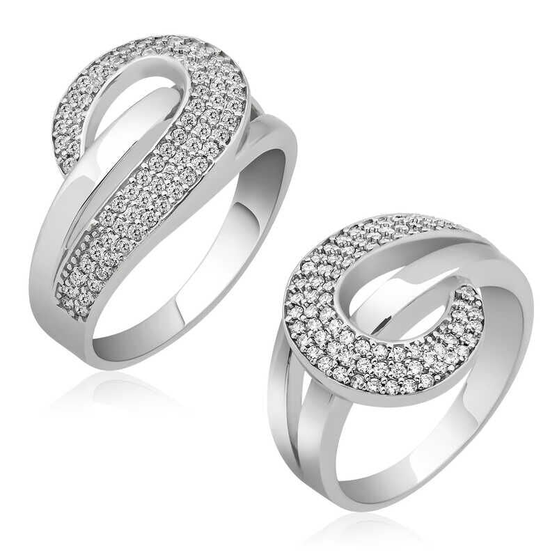 Silver Zircon Stone Women's Ring