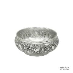 Leaf Patterned Silver Sugar Bowl