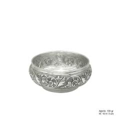 Leaf Patterned Silver Sugar Bowl