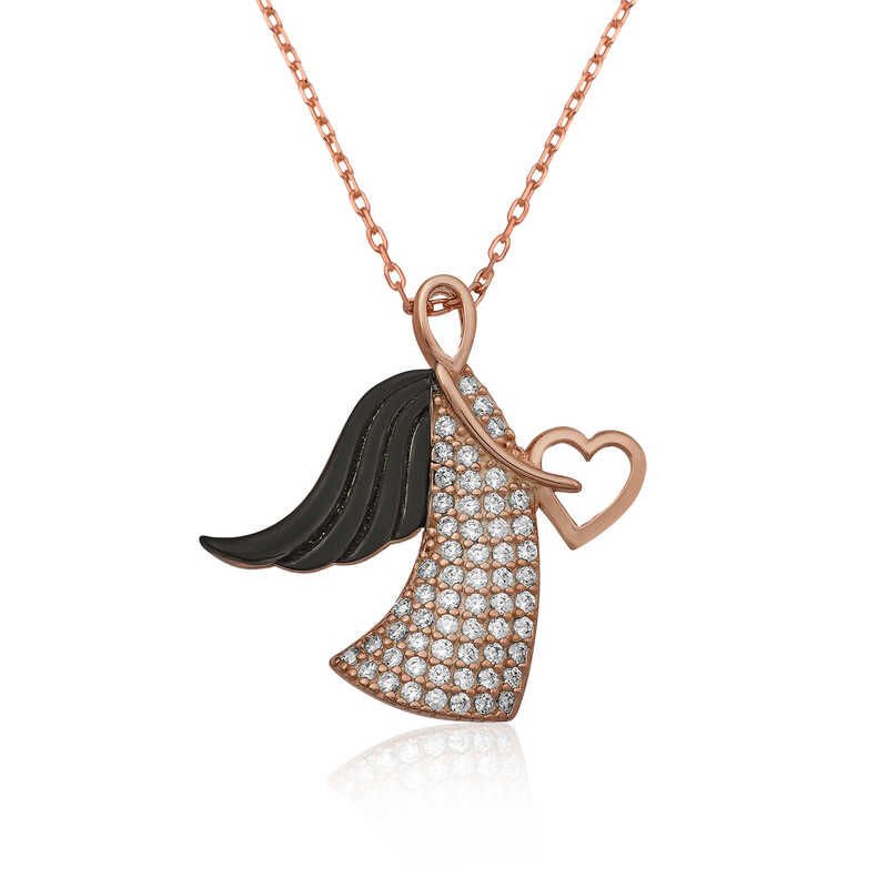 Silver Angel Mother Necklace for Women