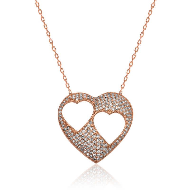 Collar de corazón de plata para mujer