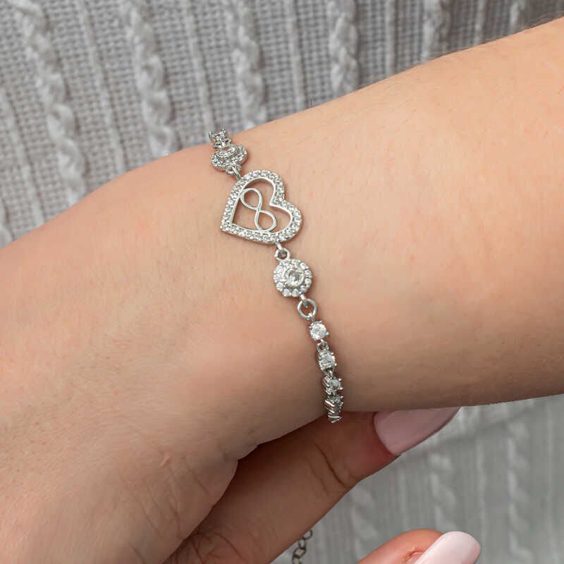 Silver Heart Infinity Women's Waterway Bracelet
