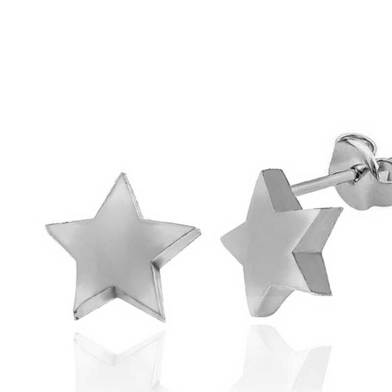 Silver Star Studded Women's Earrings