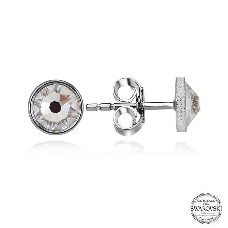 Swarovski Crystal Stone Silver Studded Women's Earrings