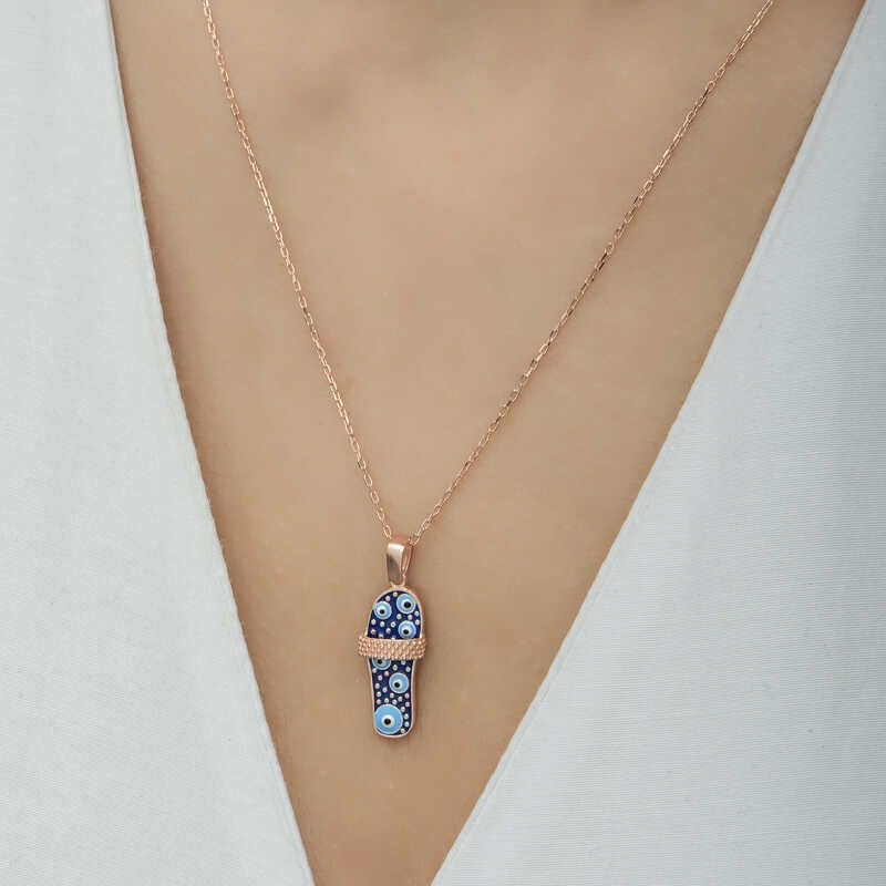 Silver Rose Strip Slipper Women's Necklace