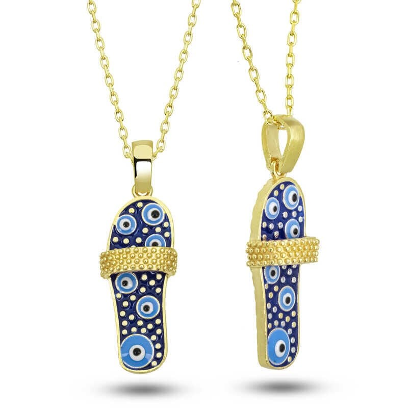 Silver Gold Strip Slipper Women's Necklace
