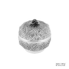 Daisy Patterned Silver Bonbonyer