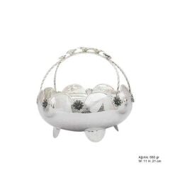 Silver Basket with Flower Motif