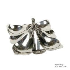 Squirrel Patterned Silver Snack Bowl