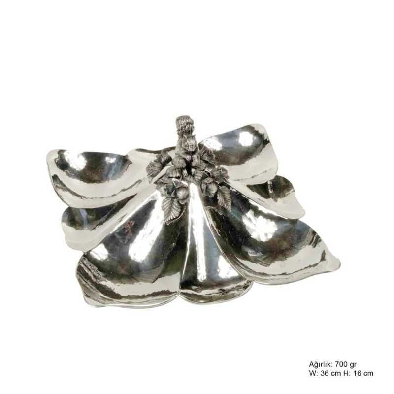 Squirrel Patterned Silver Snack Bowl