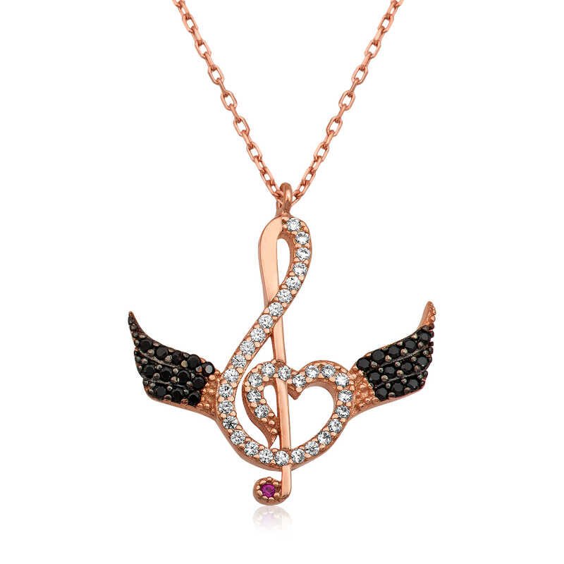 Silver Heart Key Necklace