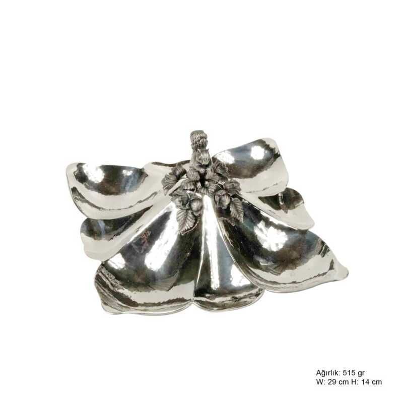 Squirrel Patterned Silver Snack Bowl
