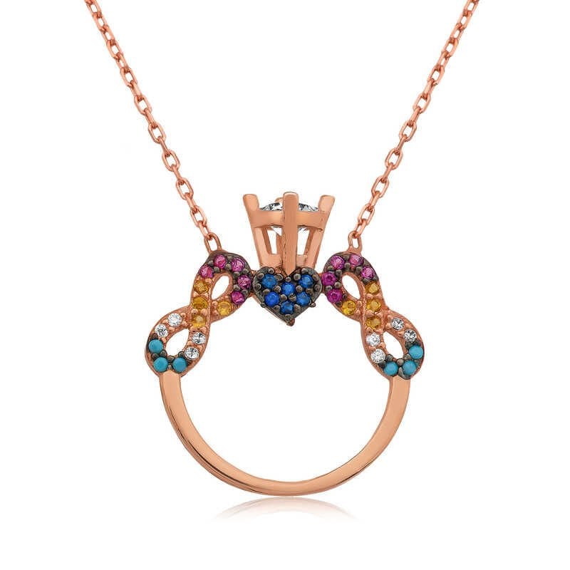 Silver Single Stone Infinite Love Women's Necklace