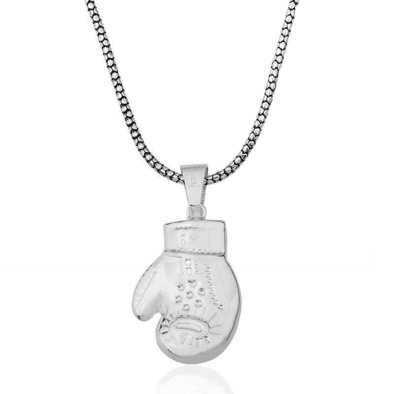 Silver Boxing Glove Men's Necklace