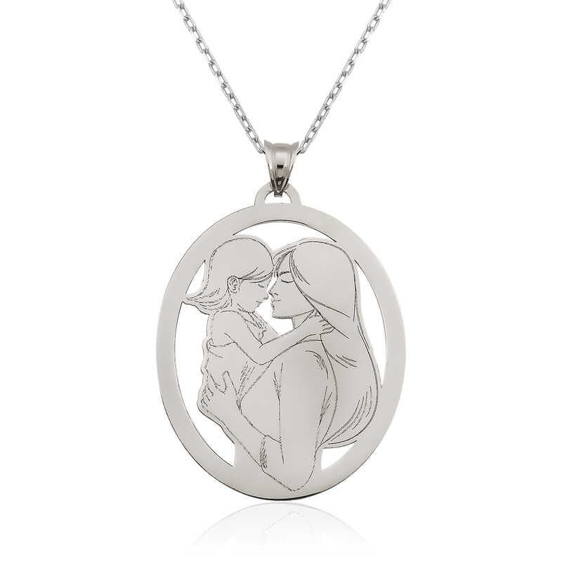 Collar de plata madre hija