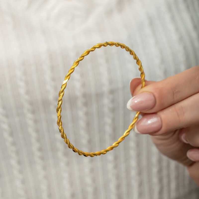 Silver Gold Double Twist Women's Bracelet