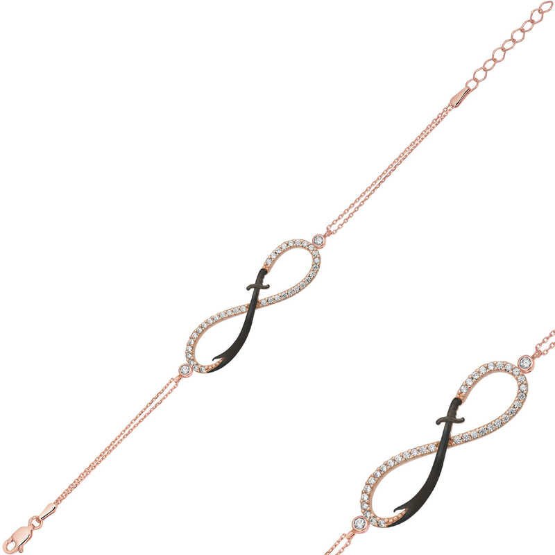 Silver Rose Infinity Zulfiqar Sword Women's Bracelet