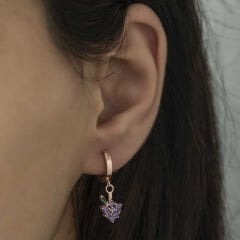 Silver Grape Figured Fruit Earrings