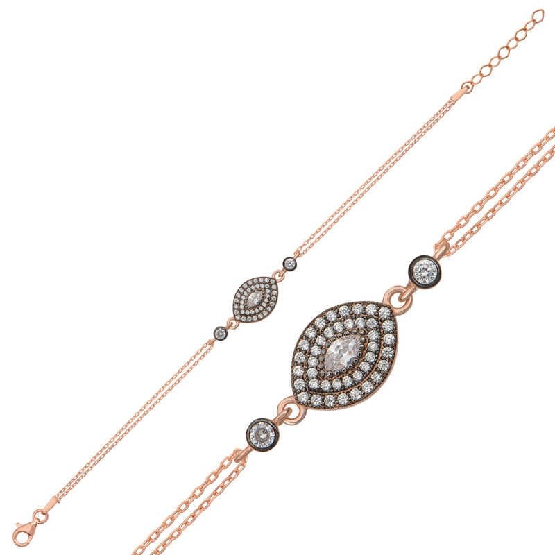 Silver Rose Drop Diamond Mount Women's Bracelet
