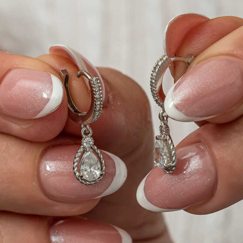 Pendientes colgantes de plata para mujer