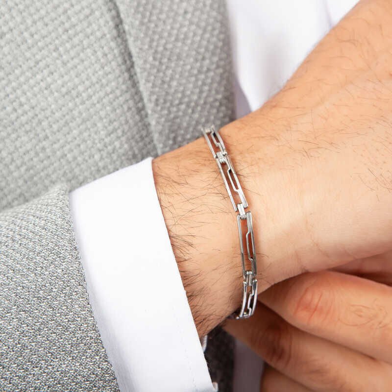 Pulsera de plata oxidada para hombre