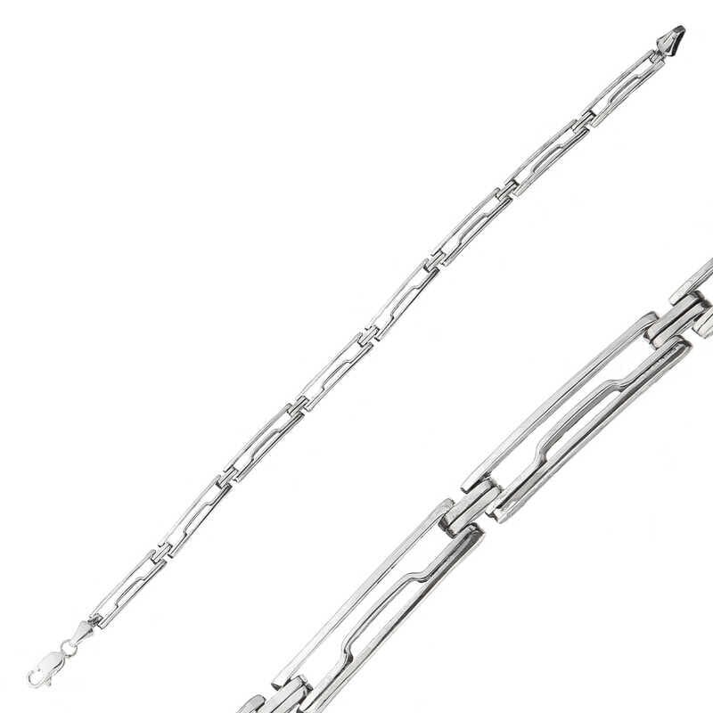 Pulsera de plata oxidada para hombre