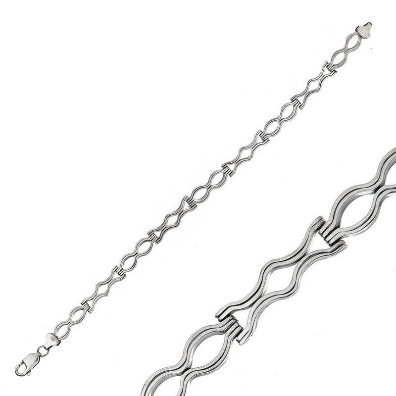 Pulsera de plata oxidada para hombre