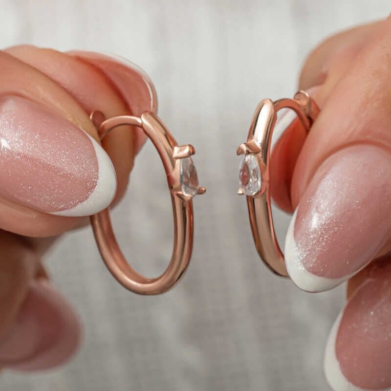 Silver Oval Drop Stone Women's Earrings