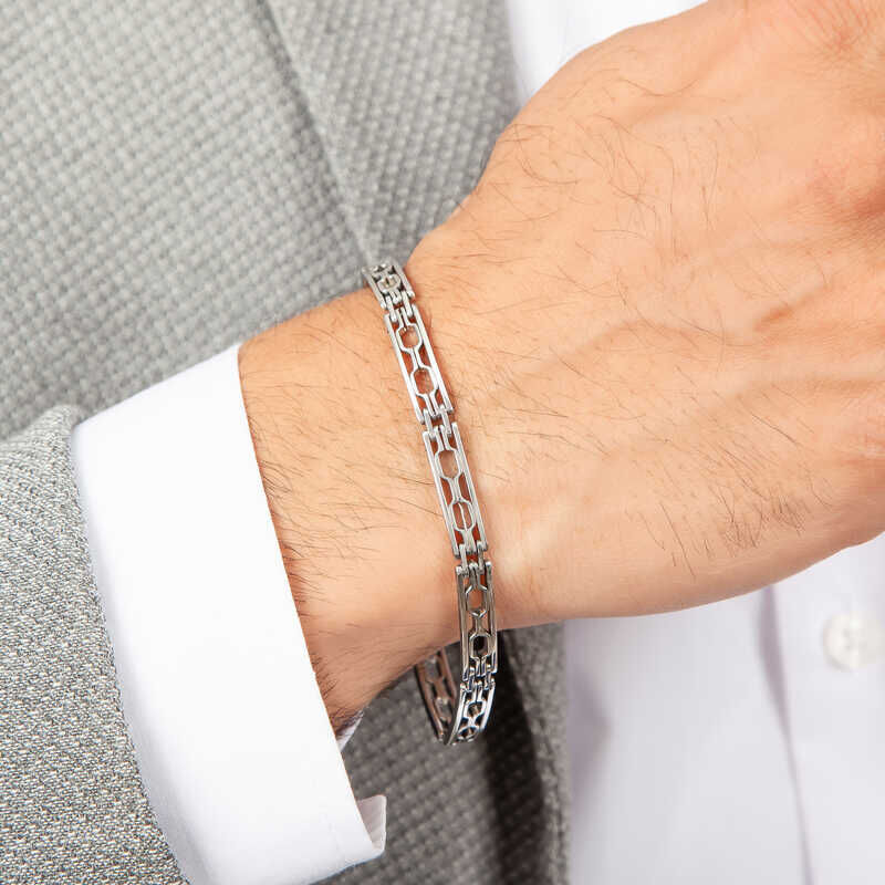 Silver Oxidized Men's Bracelet