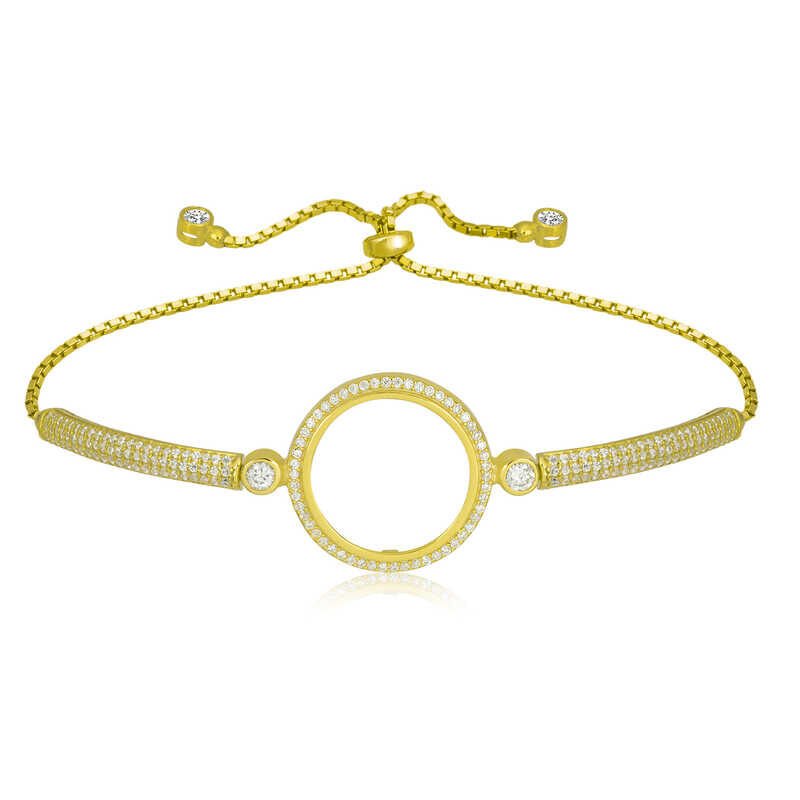 Gold Plated Women's Bracelet with Silver Quarter Attachment