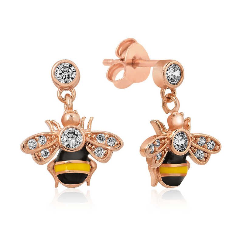 Pendiente de abeja de plata