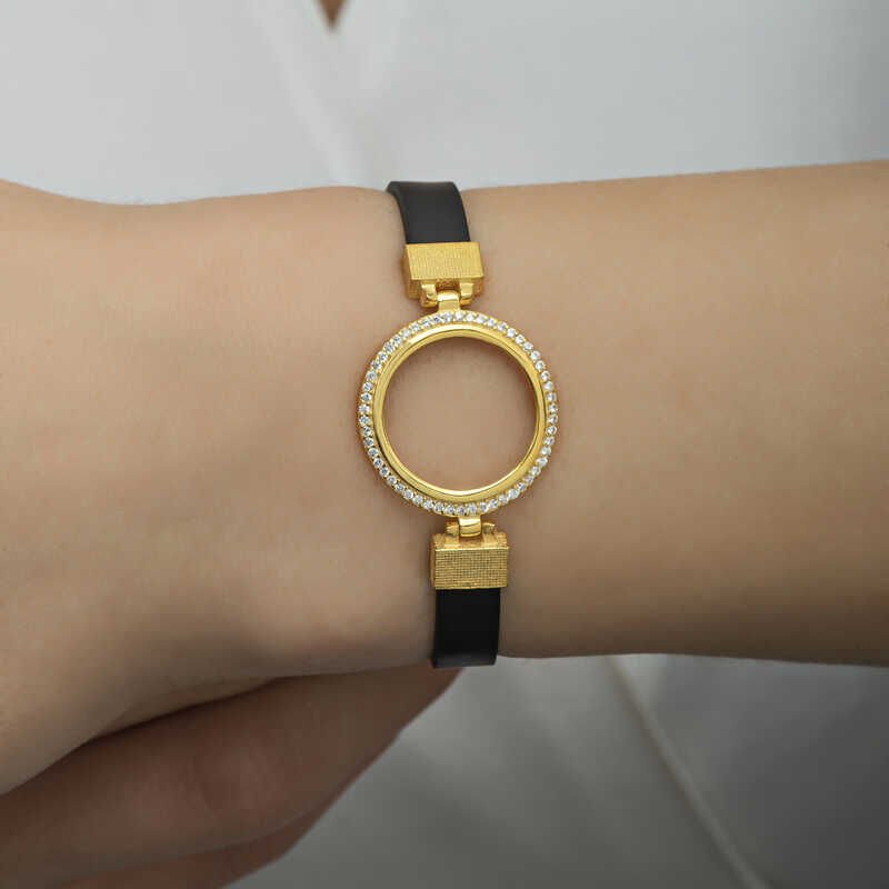 Gold Plated Women's Bracelet with Silver Quarter Attachment