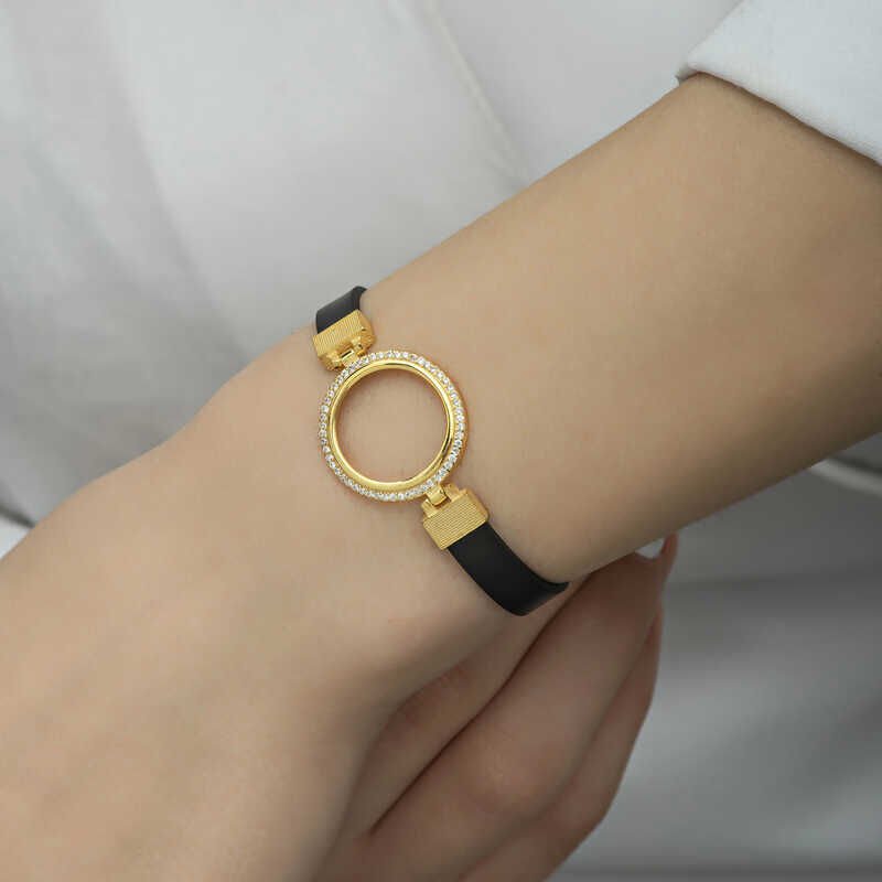 Gold Plated Women's Bracelet with Silver Quarter Attachment