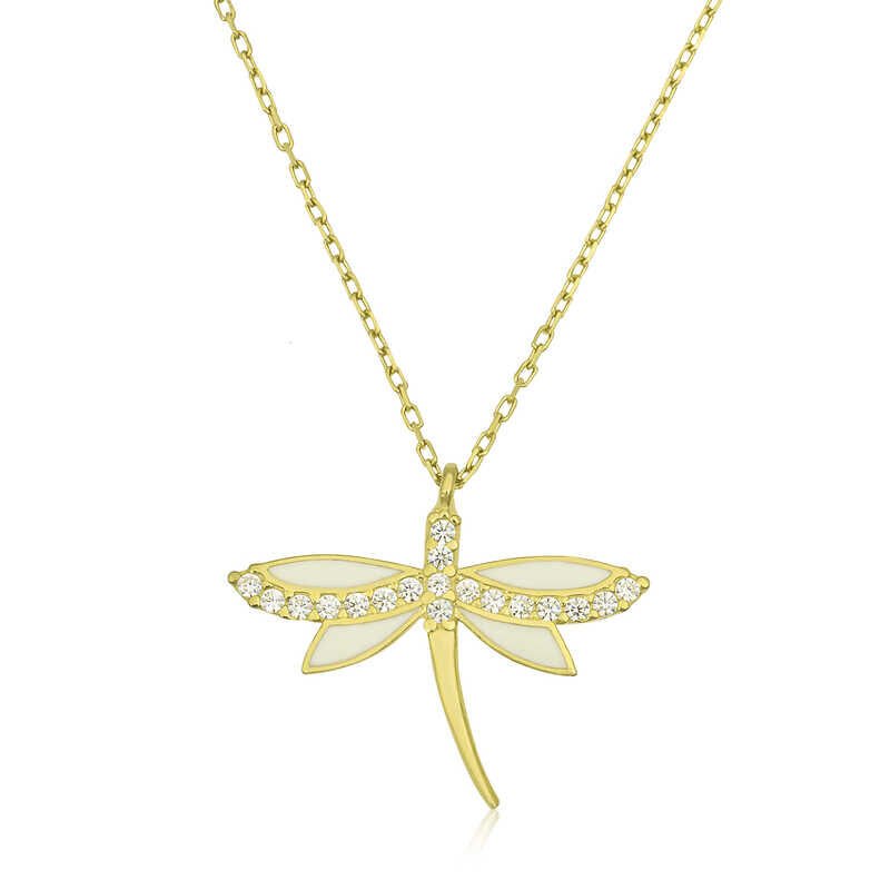 Silver Gold Dragonfly Women's Necklace
